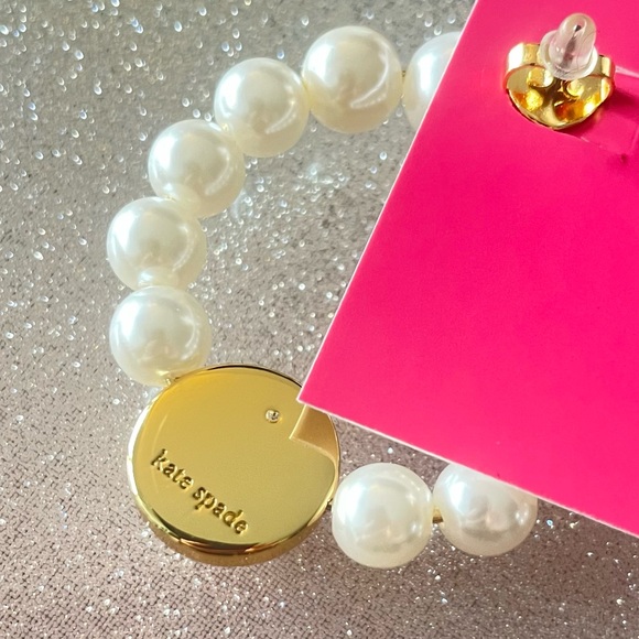 Kate Spade Gold and White Pearl Earrings NWT - Picture 6 of 7